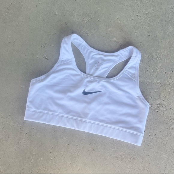 Nike Dri-Fit Classic Swoosh White Athletic Sports Bra Size Medium - Picture 3 of 3